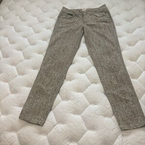 Gianni Bini Tan Snakeskin Patterned Pants Sz 5 Jrs Rocker Edgy